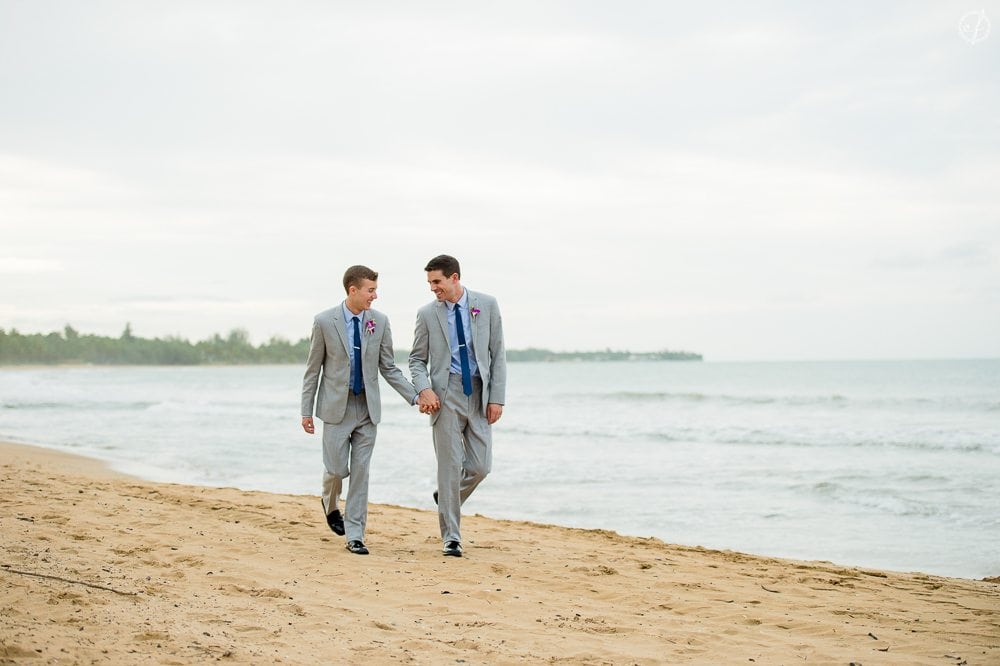 Tropical chic gay destination wedding photography in Wyndham Grand Rio Mar, Rio Grande Puerto Rico by Camille Fontanez