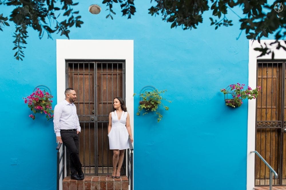 Beautiful engagement portrait session in colorful Old San Juan and El Morro by Puerto Rico wedding photographer Camille Fontanez