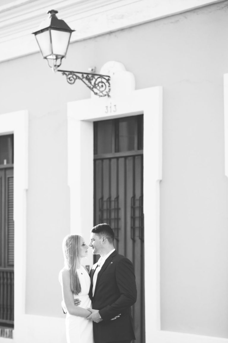 Candid engagement session photography in the colorful streets of Old San Juan Puerto Rico by Camille Fontanez
