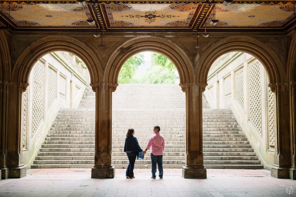 Marriage Proposal at Bethesda Terrace in Central Park.