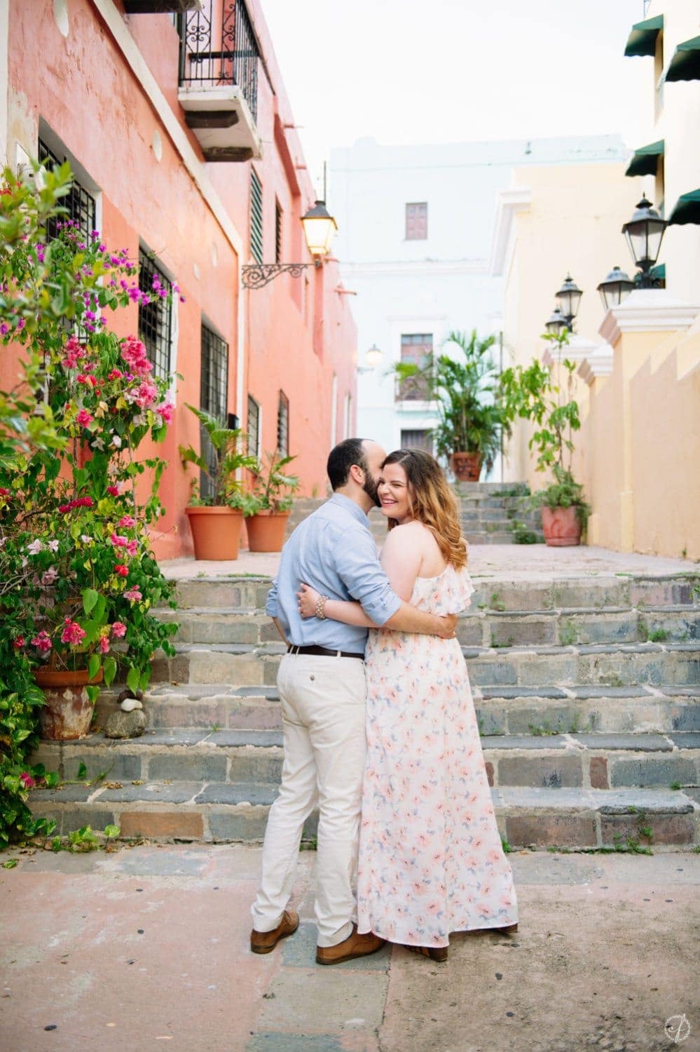 vacation engagement photos on Old San Juan Puerto Rico by destination wedding photographer Camille Fontanez