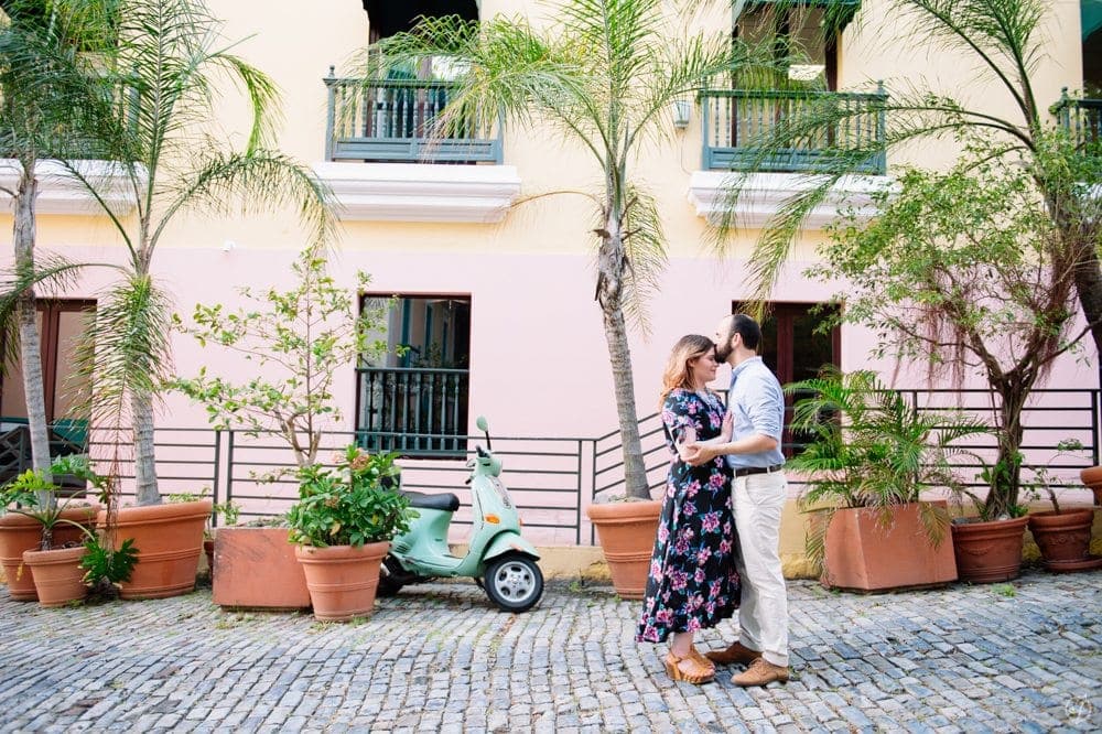 vacation engagement photos on Old San Juan Puerto Rico by destination wedding photographer Camille Fontanez