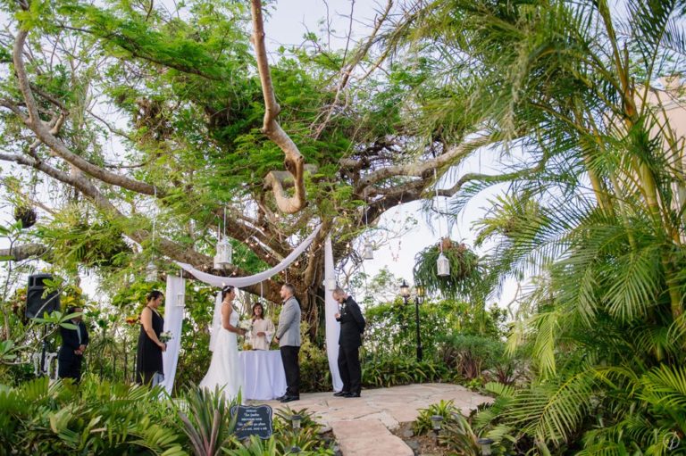 Hermosa boda después de huracán Maria en Jardines del castillo en Trujillo Alto