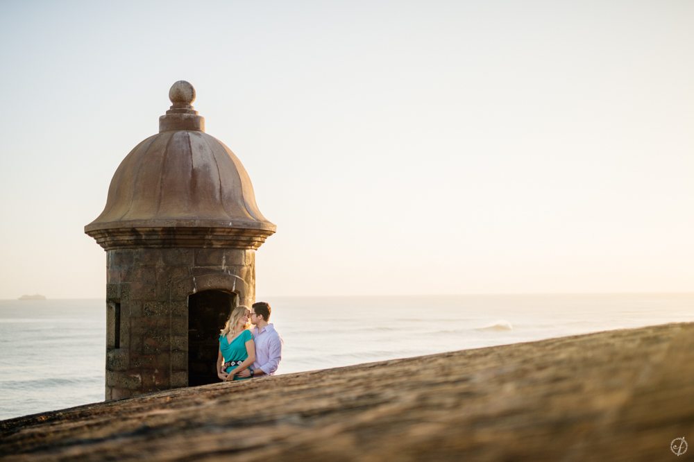 engagement photos at sunrise in Old San Juan, Puerto Rico by Camille Fontanez