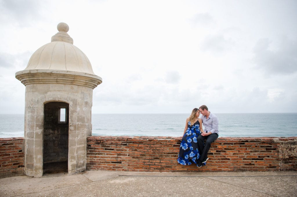 engagement session at old san juan after marriage proposal during Puerto Rico vacation