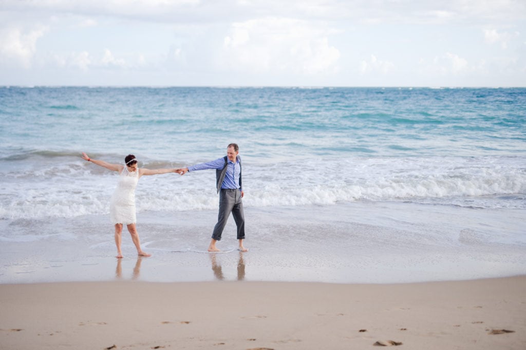 beach elopement photos at Ocean Park in Condado Puerto Rico by wedding photographer Camille Fontanez