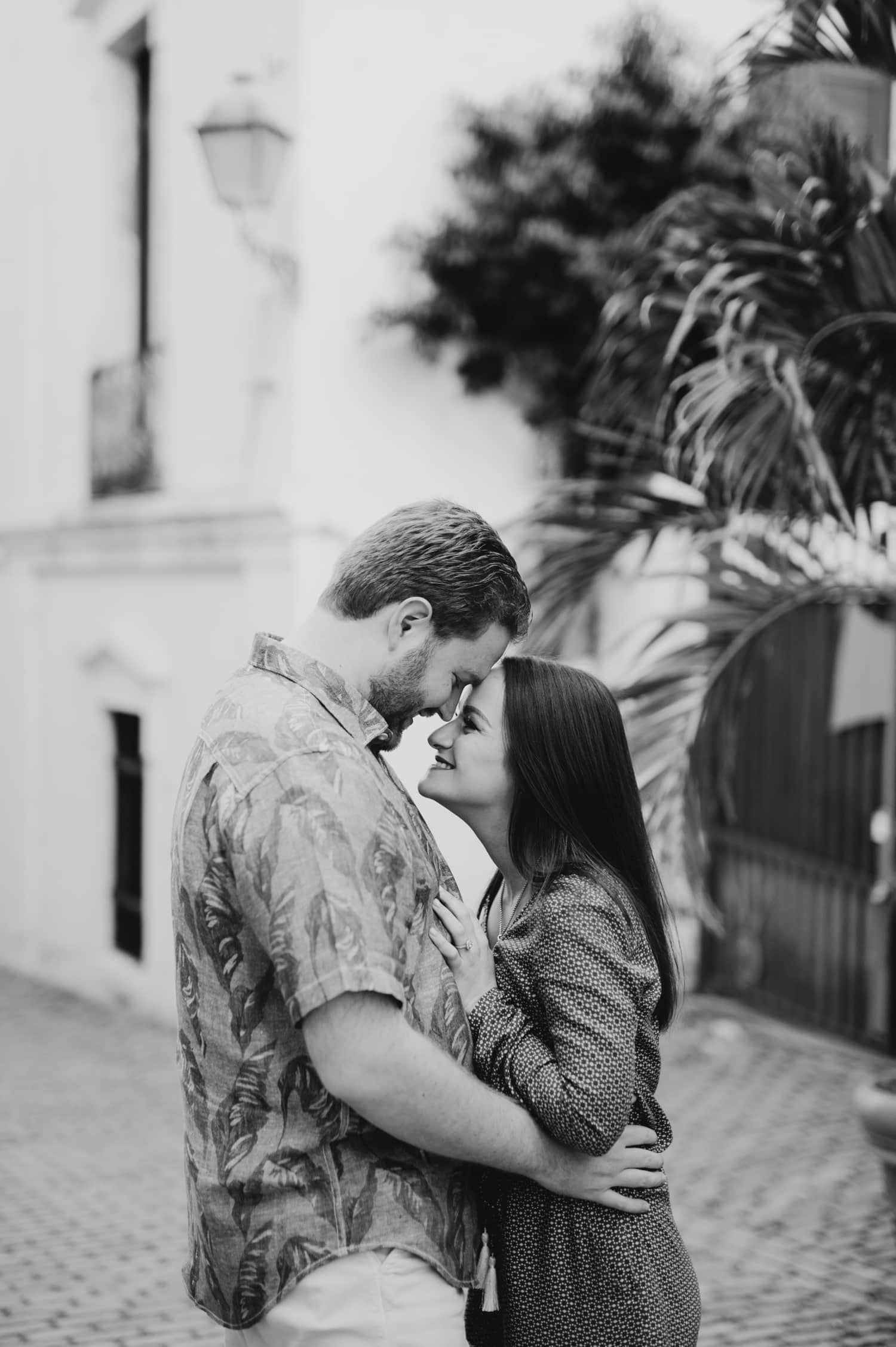 Engagement photos during Old San Juan vacations by Puerto Rico wedding photographer Camille Fontanez