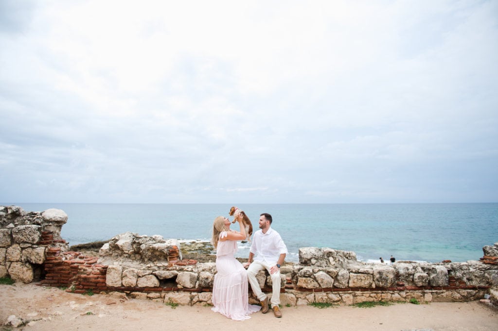 aguadilla ruins engagement photos with dog