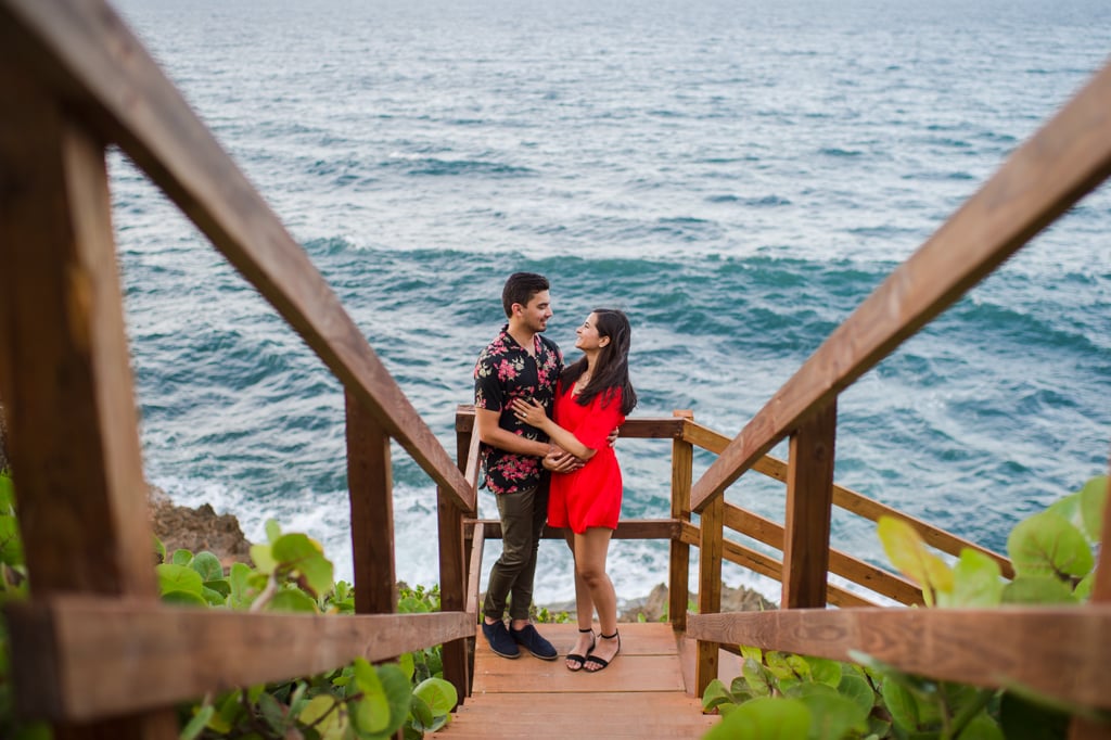 wedding photographer Camille Fontanez captures a marriage proposal at El Morro in Old San Juan, Puerto Rico