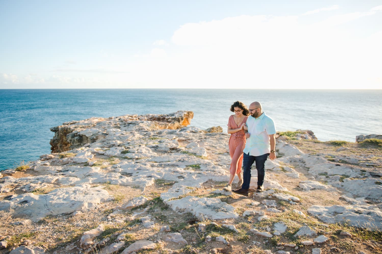 engagement portraits in Cabo Rojo Lighthouse by wedding photographer Camille Fontanez