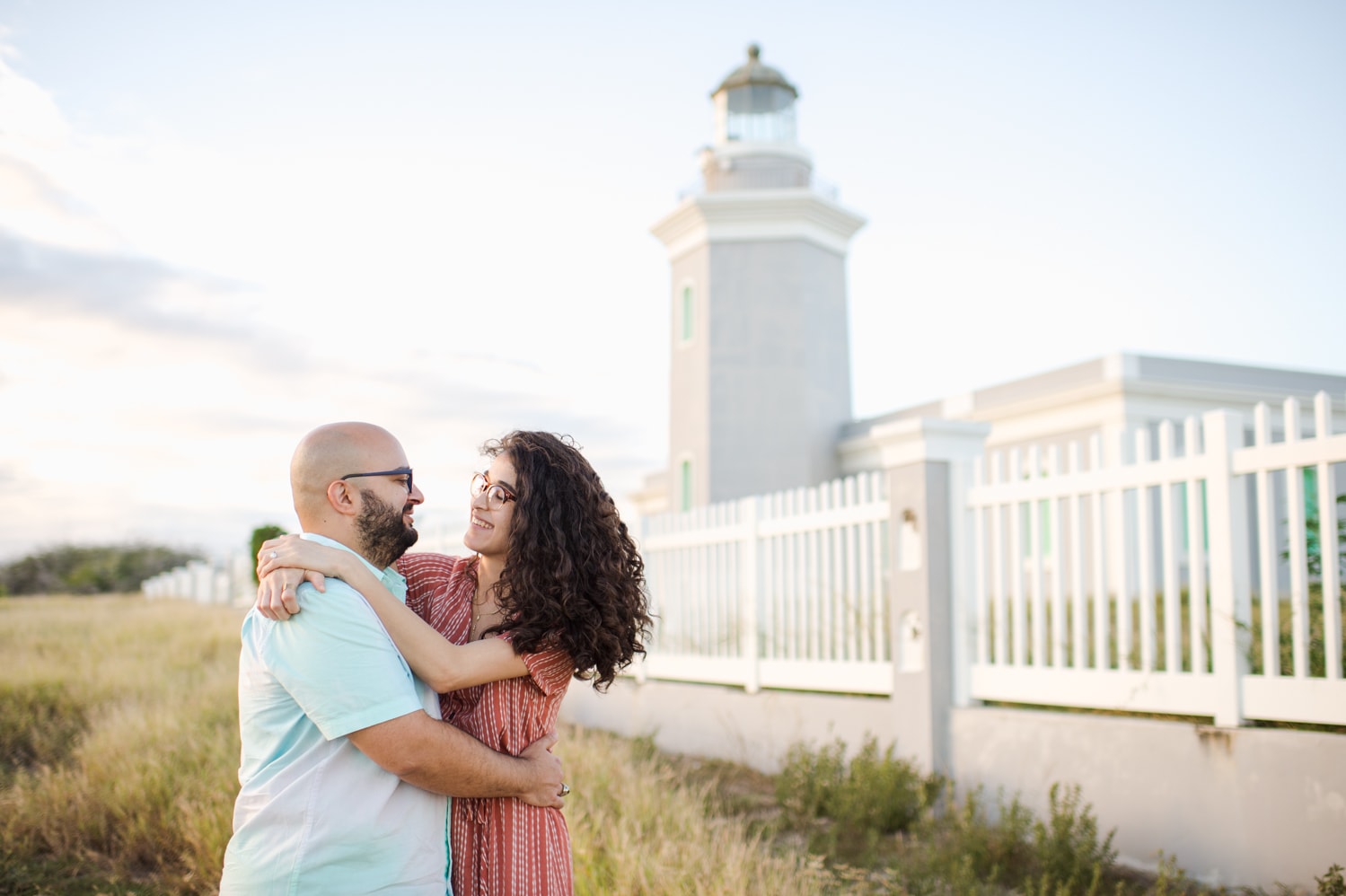 engagement portraits in Cabo Rojo Lighthouse by wedding photographer Camille Fontanez