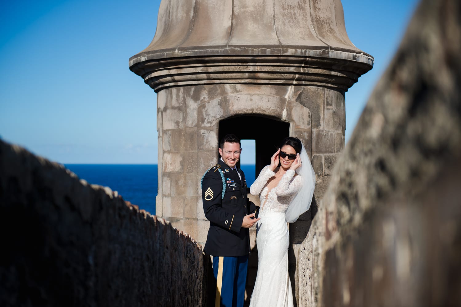 destination wedding ceremony at El Morro Fortress by Puerto Rico photographer Camille Fontanez