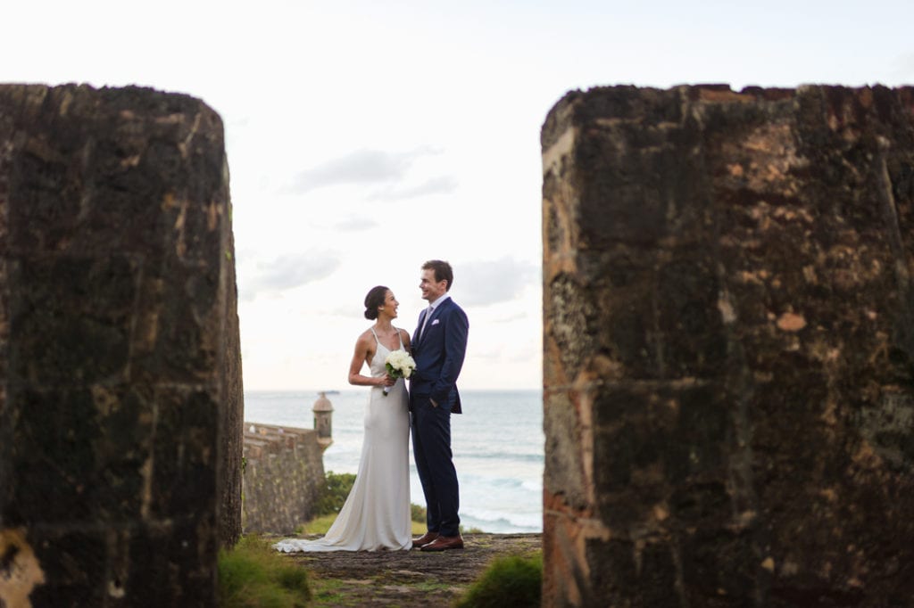intimate elopement at El Morro Old San Juan
