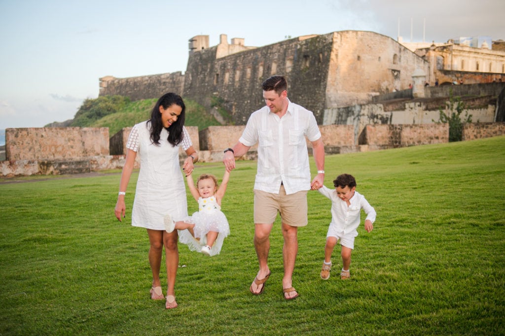 candid family portrait session in Old San Juan, Puerto Rico by Camille Fontanez