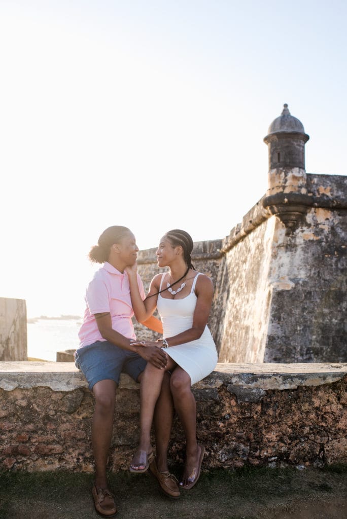 same sex lesbian marriage proposal photos at El Morro Puerto Rico