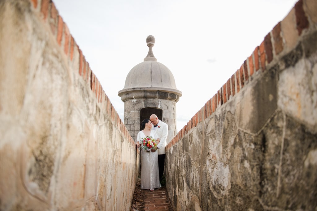 mature couple wedding elopement photos in Old San Juan, Puerto Rico