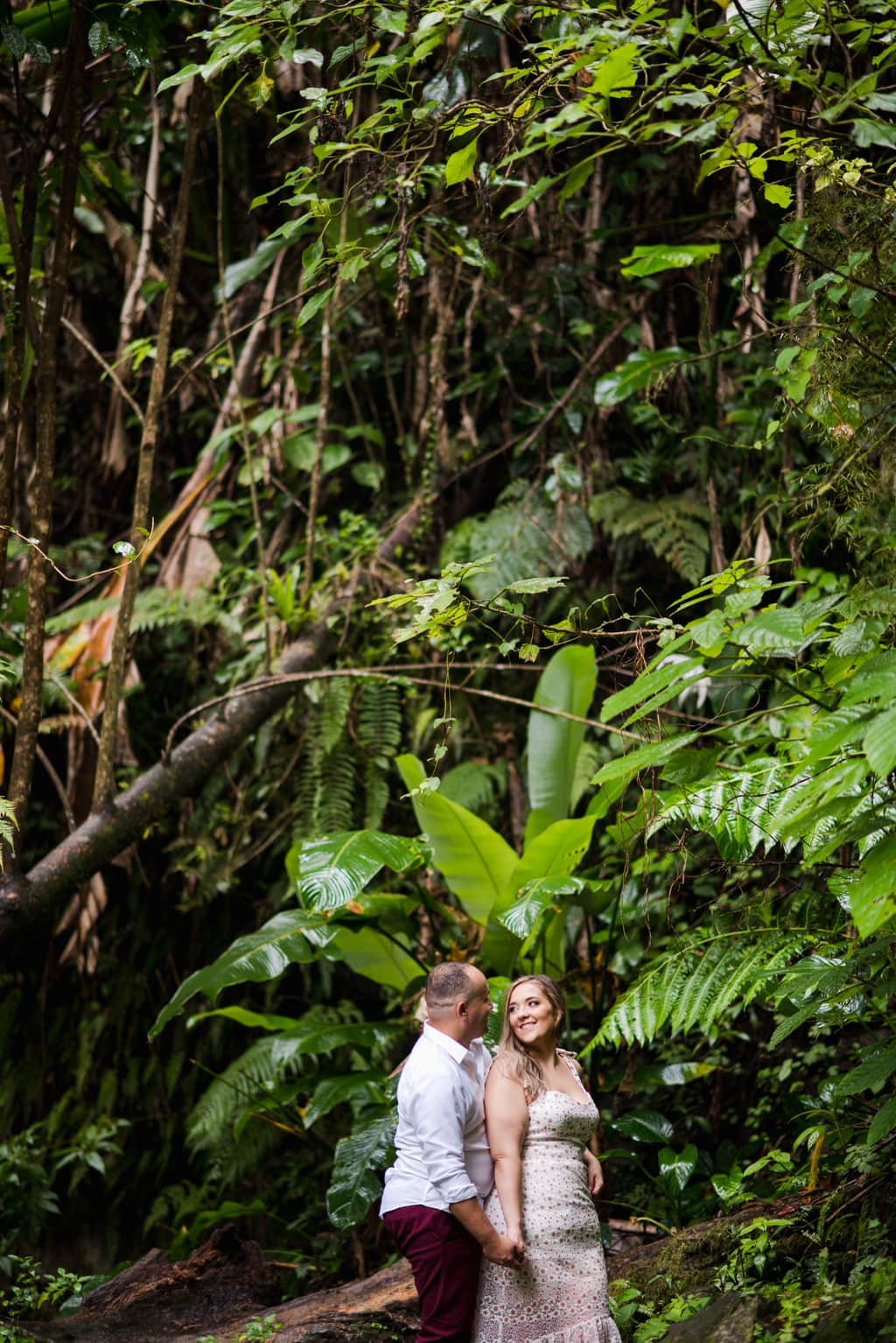 pre wedding couple portraits at El Yunque Rainforest in Puerto Rico