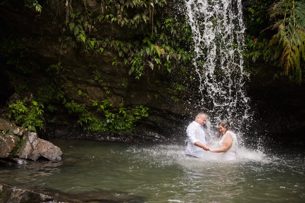 pre wedding couple portraits at El Yunque Rainforest in Puerto Rico