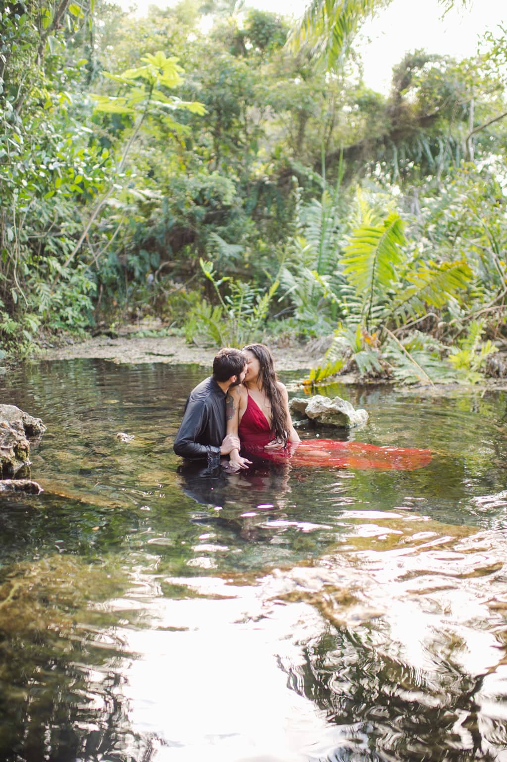 underwater photoshoot for engagement portraits in Puerto Rico
