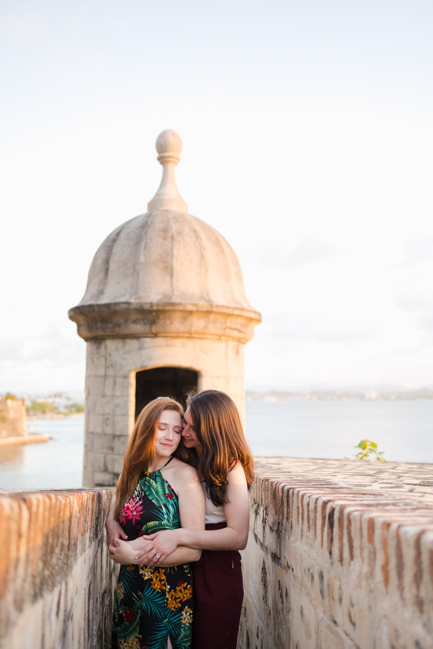 same sex lesbian marriage proposal photography at El morro Old San Juan