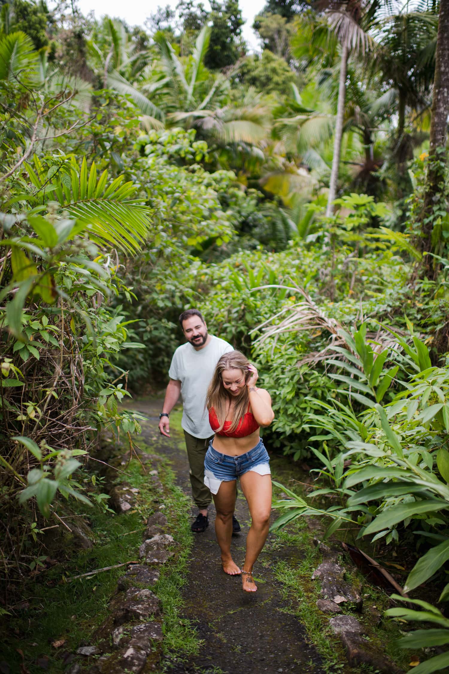 sexy engagement portraits at El Yunque rainforest puerto rico