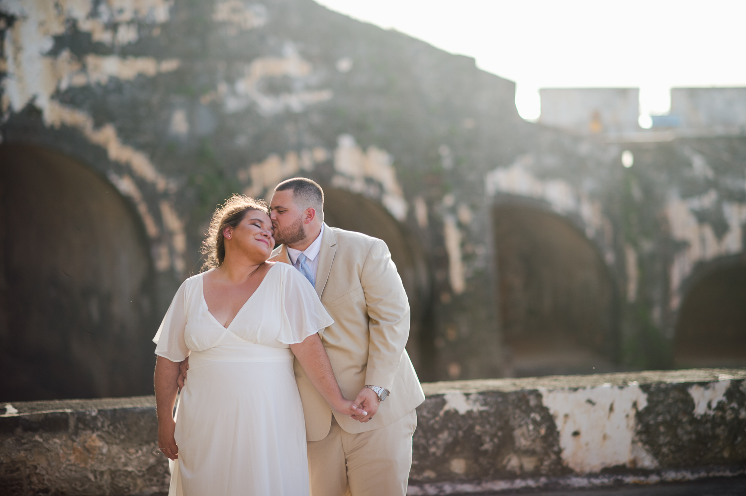 elopement photography at El Morro fortress in Old San Juan by Puerto Rico wedding photographer Camille Fontanez