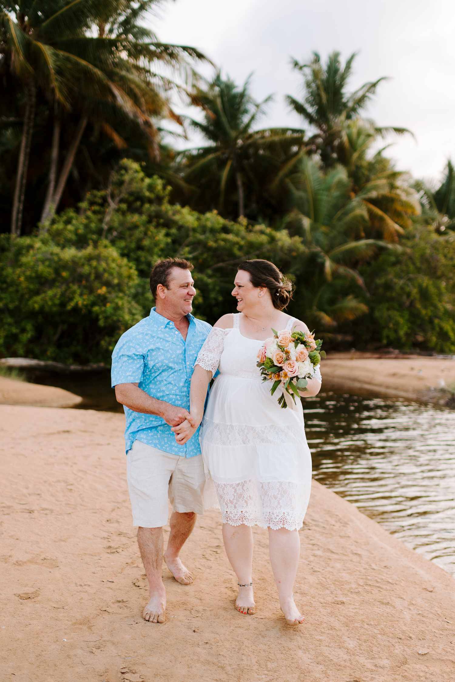 sunset elopement photography in luquillo beach by puerto rico wedding photographer