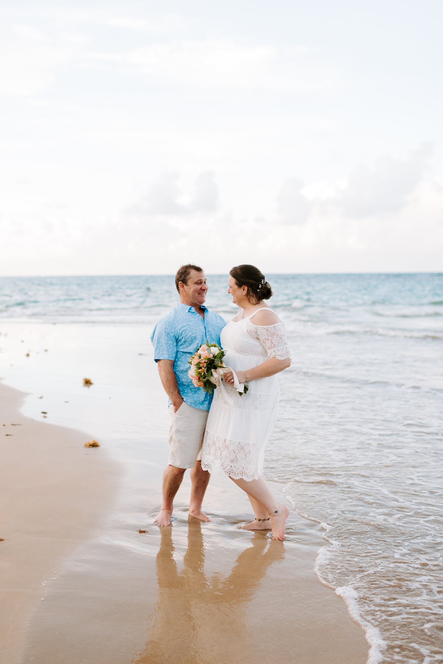 sunset elopement photography in luquillo beach by puerto rico wedding photographer