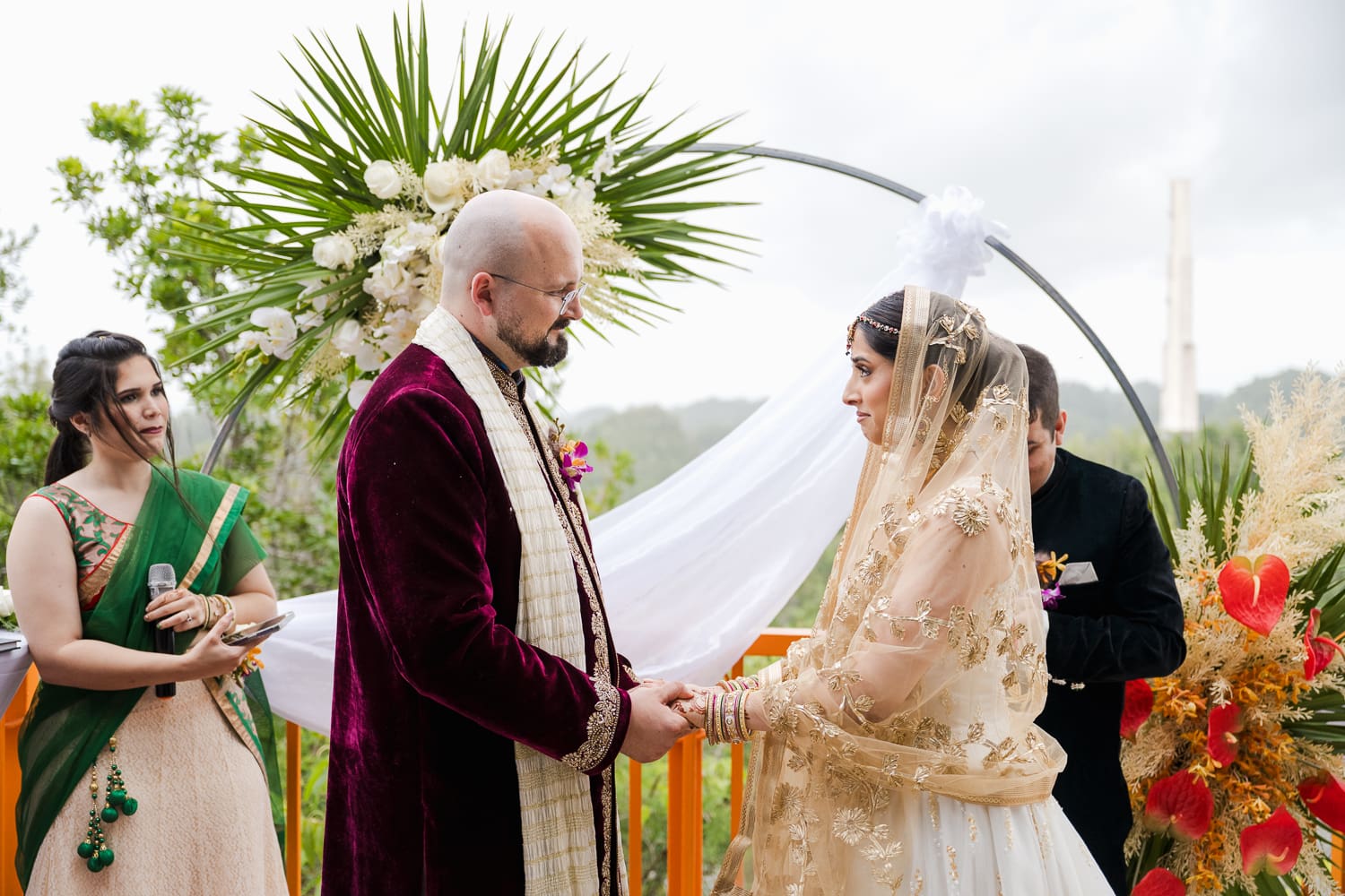 indian fusion destination wedding photography at Arecibo Observatory in Puerto Rico