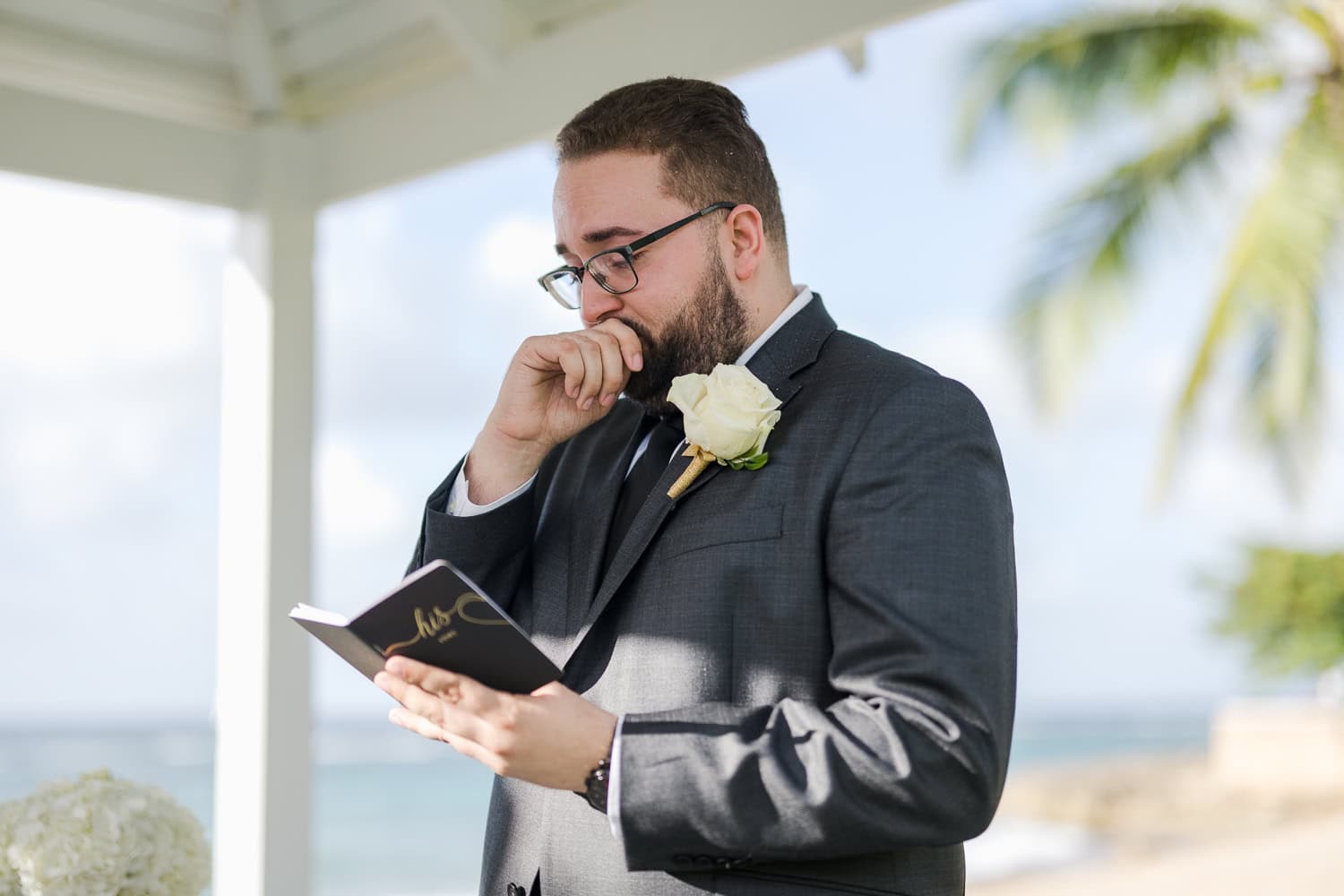 sunset elopement at villa montana beach resort in isabela, puerto rico