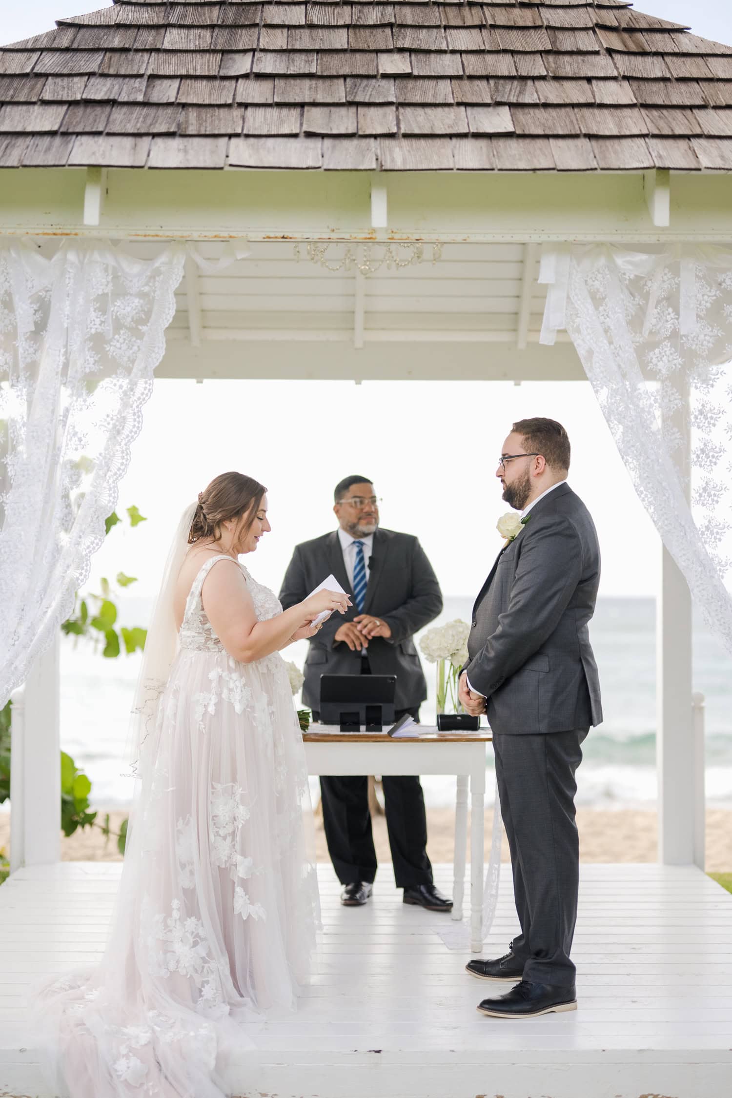 sunset elopement at villa montana beach resort in isabela, puerto rico