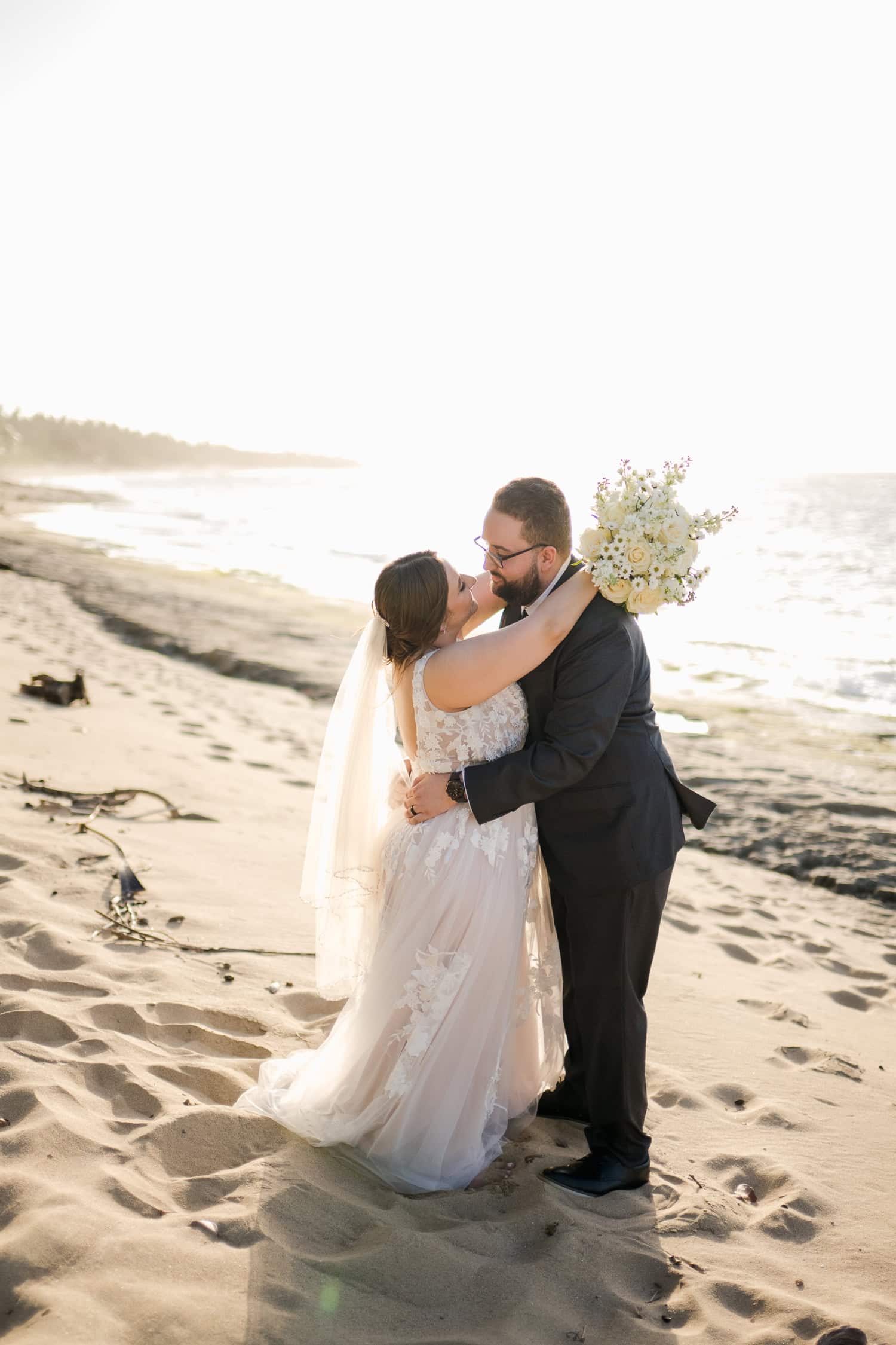 sunset elopement at villa montana beach resort in isabela, puerto rico