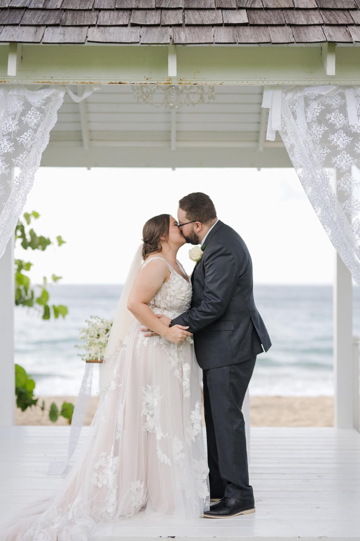 sunset elopement at villa montana beach resort in isabela, puerto rico