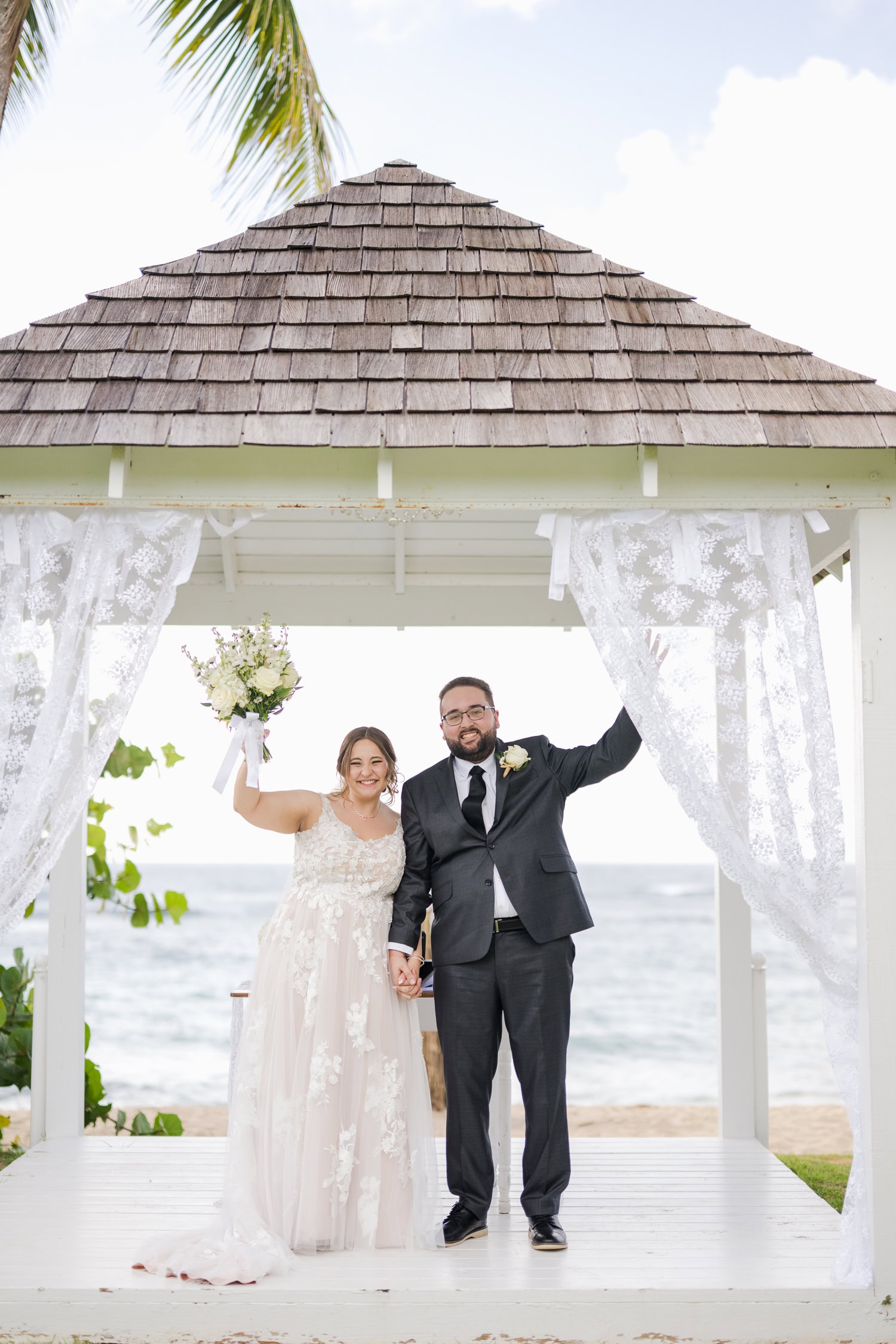 sunset elopement at villa montana beach resort in isabela, puerto rico