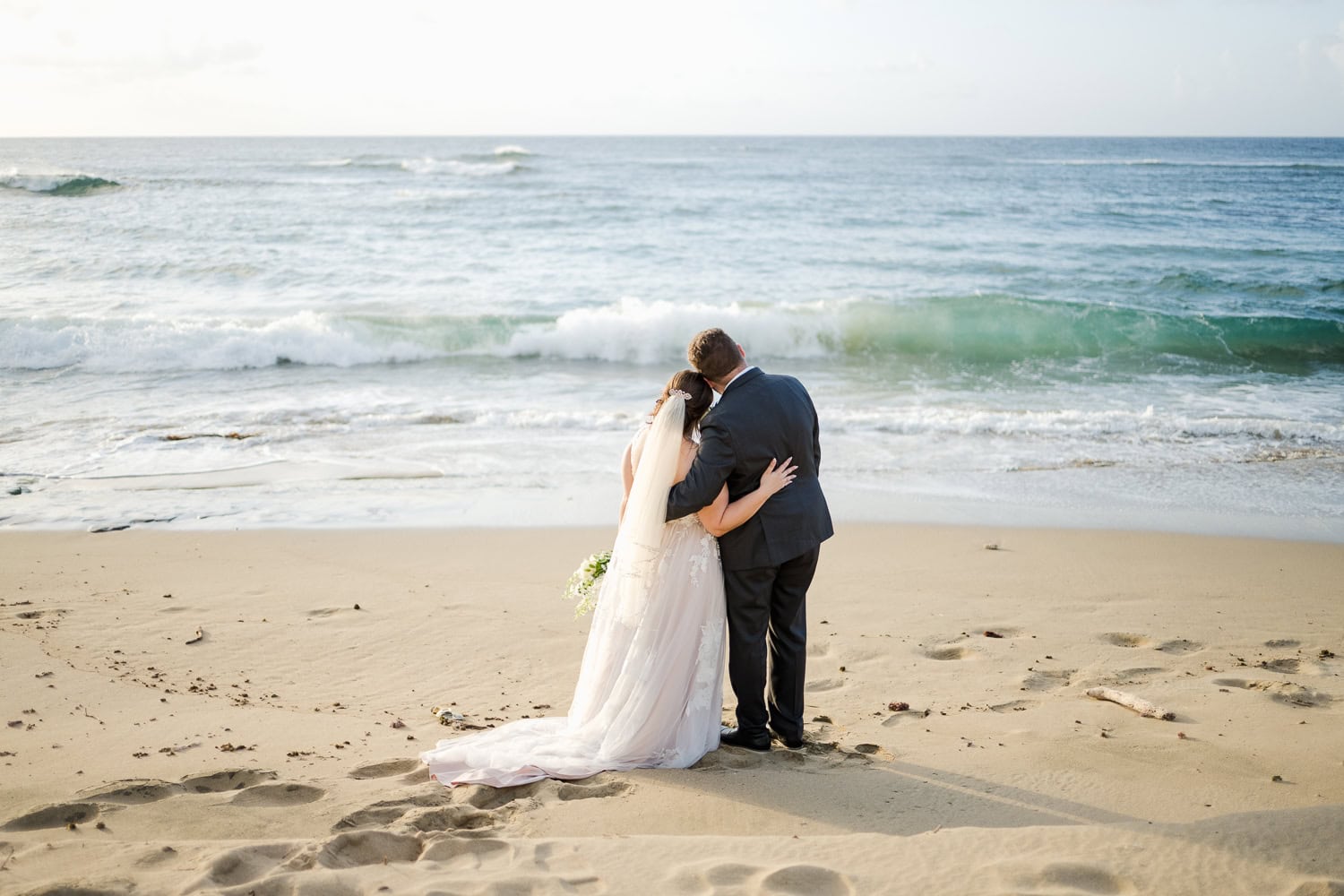 sunset elopement at villa montana beach resort in isabela, puerto rico