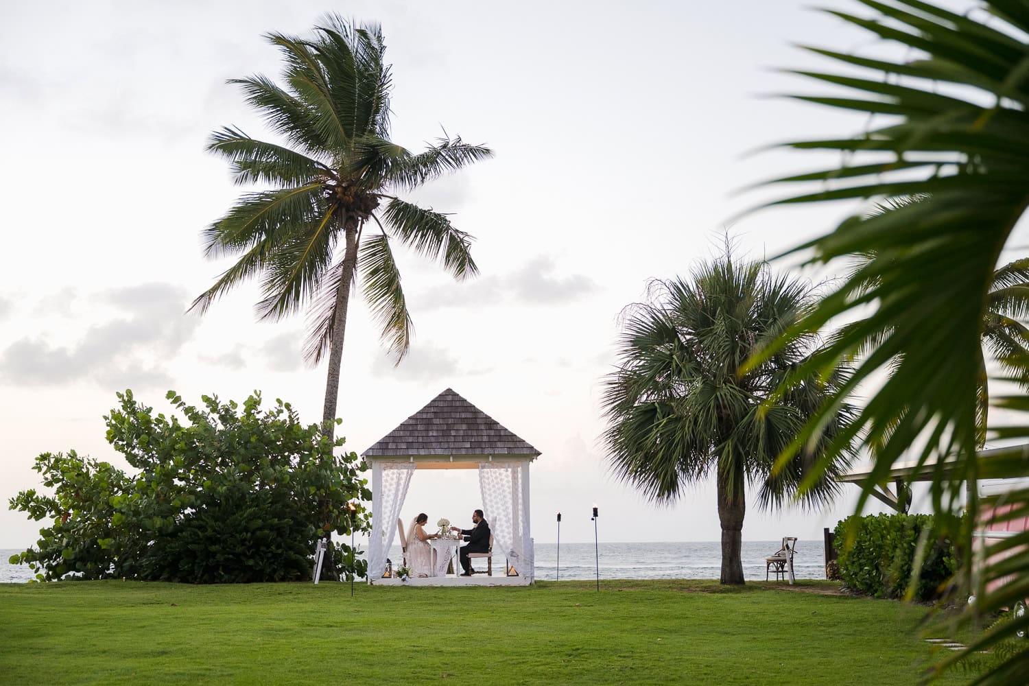 sunset elopement at villa montana beach resort in isabela, puerto rico