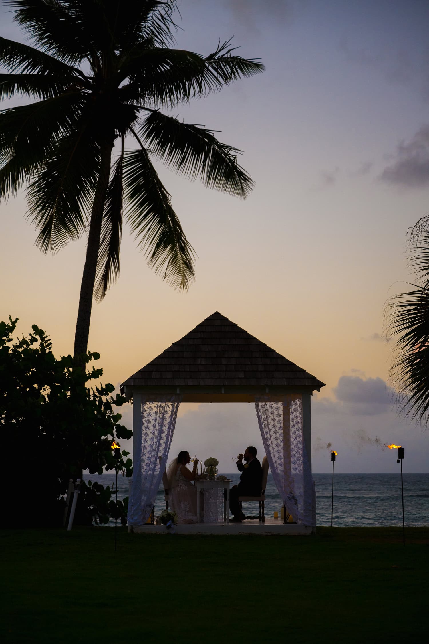 sunset elopement at villa montana beach resort in isabela, puerto rico