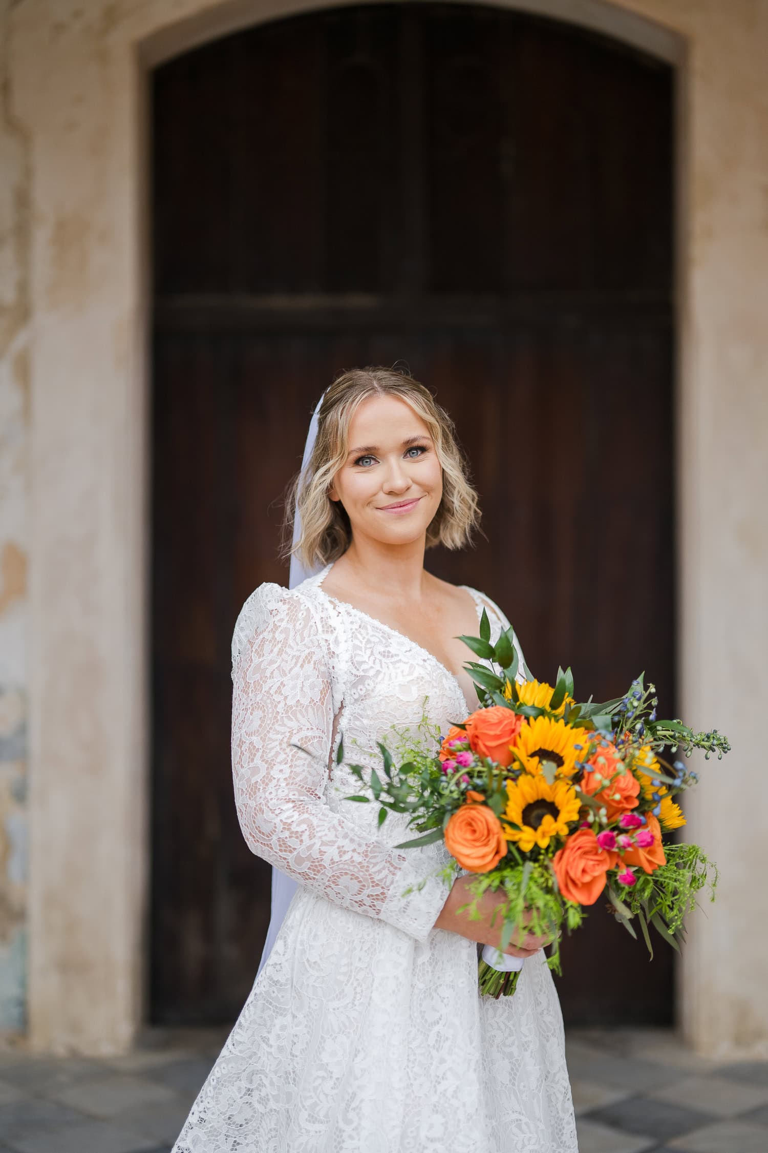 Bridal photography shots of the bride in Castillo San Cristobal Puerto Rico