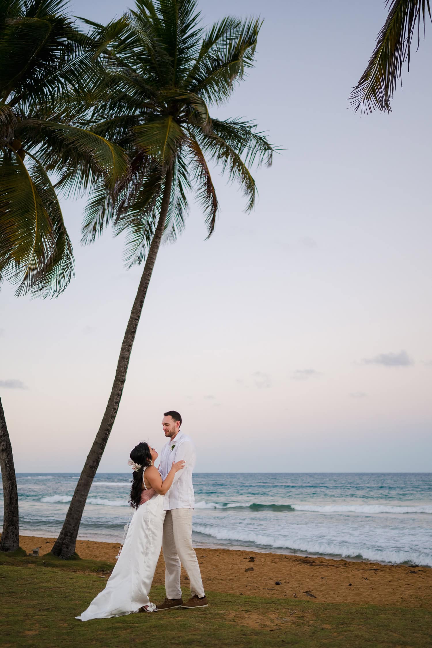 Small intimate beach wedding photography at La Pared Beach, in Luquillo Puerto Rico