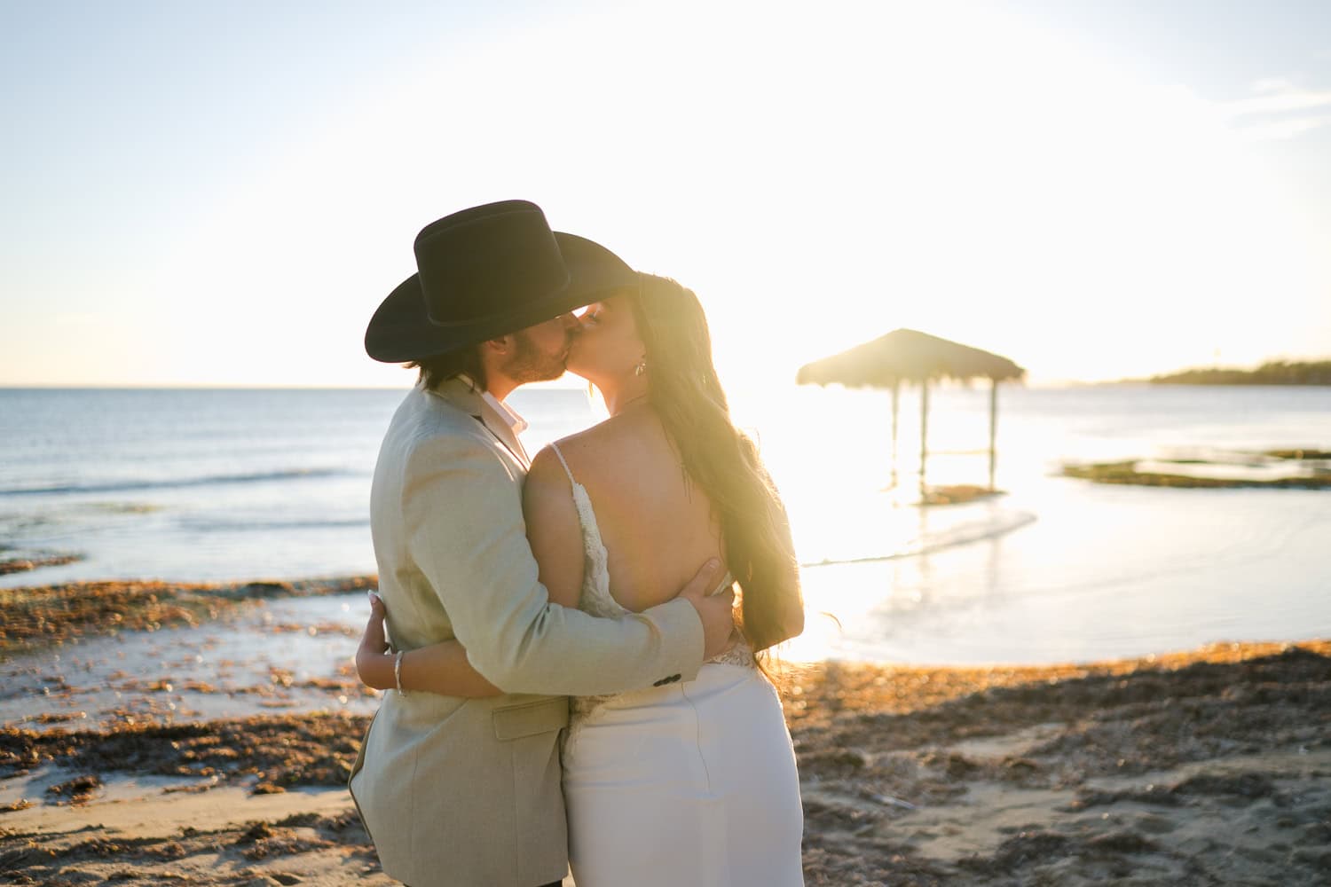 wedding photography overwater beach bungalow at copamarina beach resort