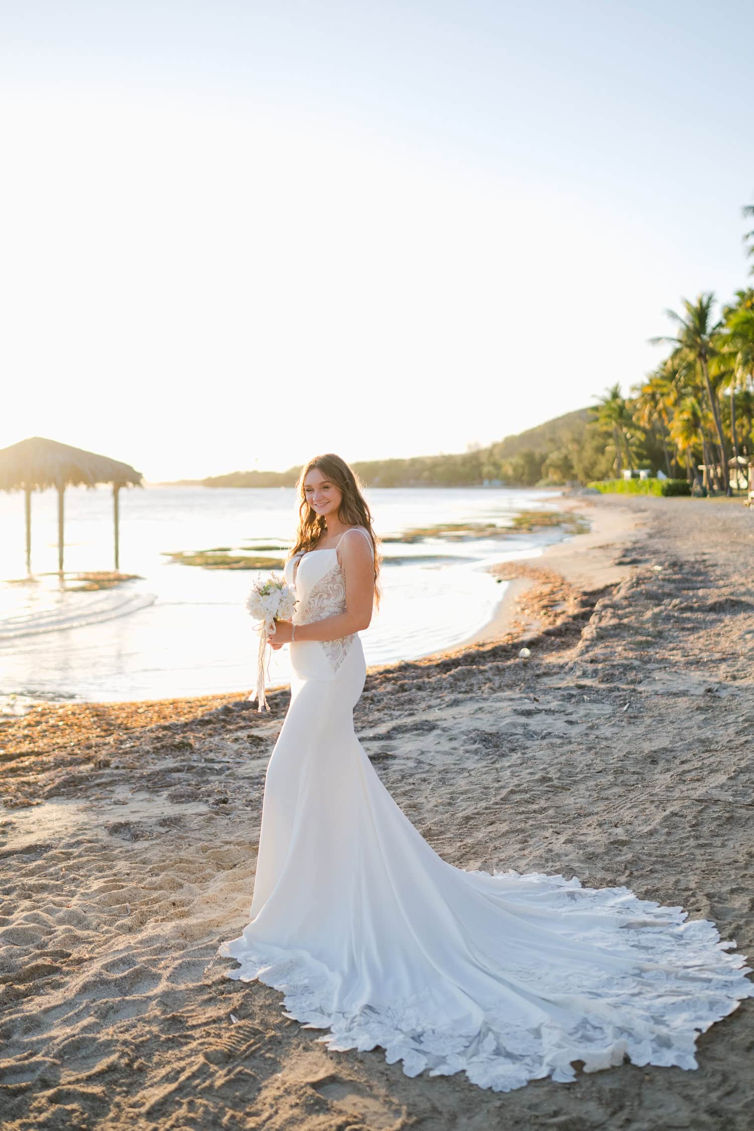 wedding photography overwater beach bungalow at copamarina beach resort