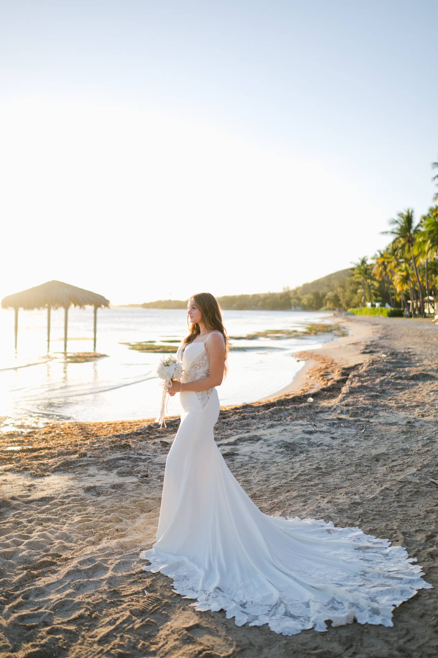 wedding photography overwater beach bungalow at copamarina beach resort