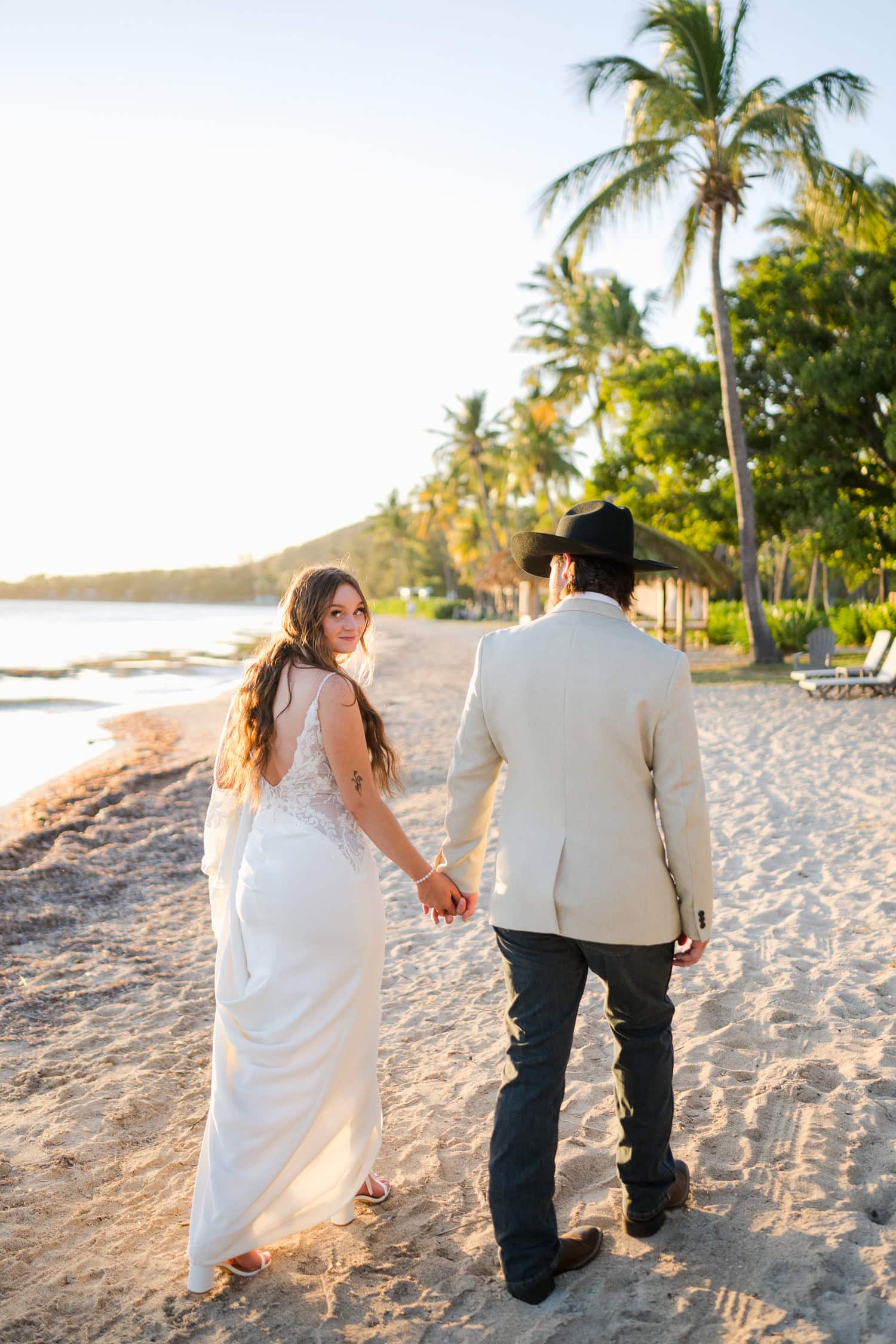 wedding photography overwater beach bungalow at copamarina beach resort