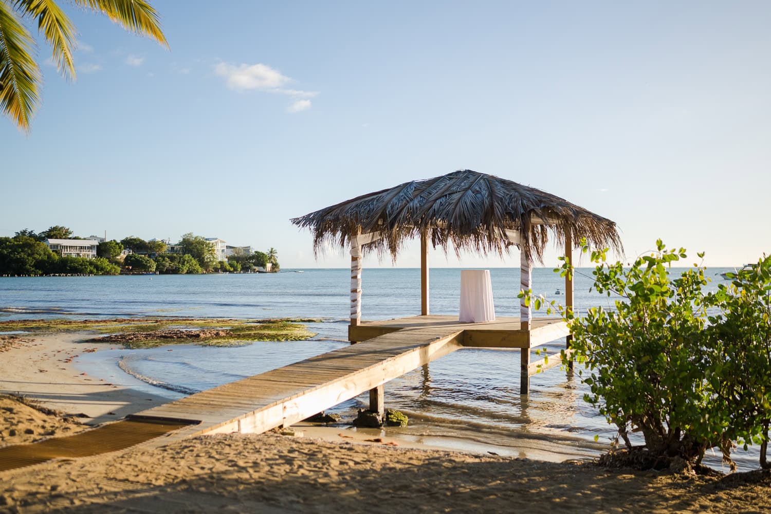 wedding photography overwater beach bungalow at copamarina beach resort