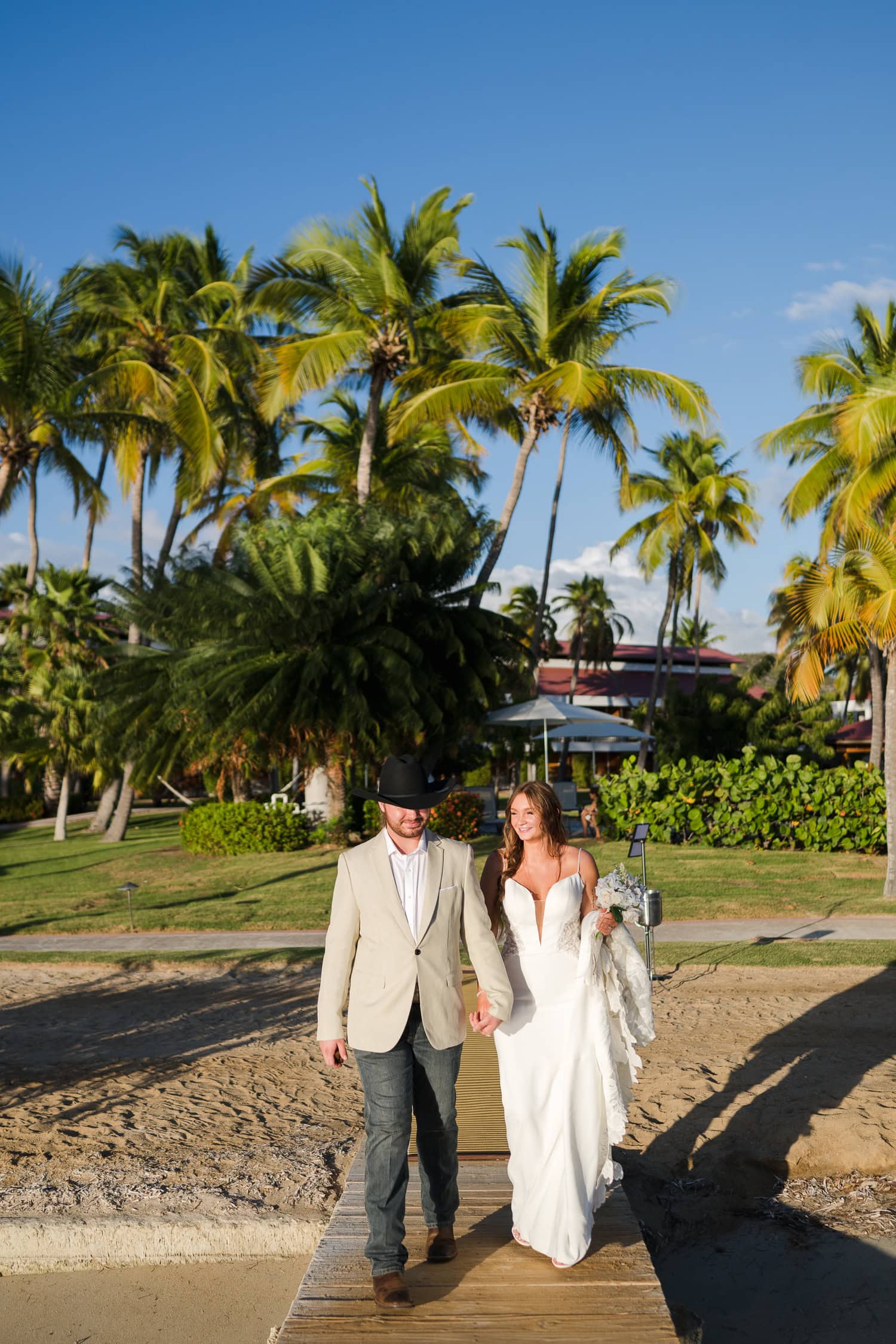 wedding photography overwater beach bungalow at copamarina beach resort