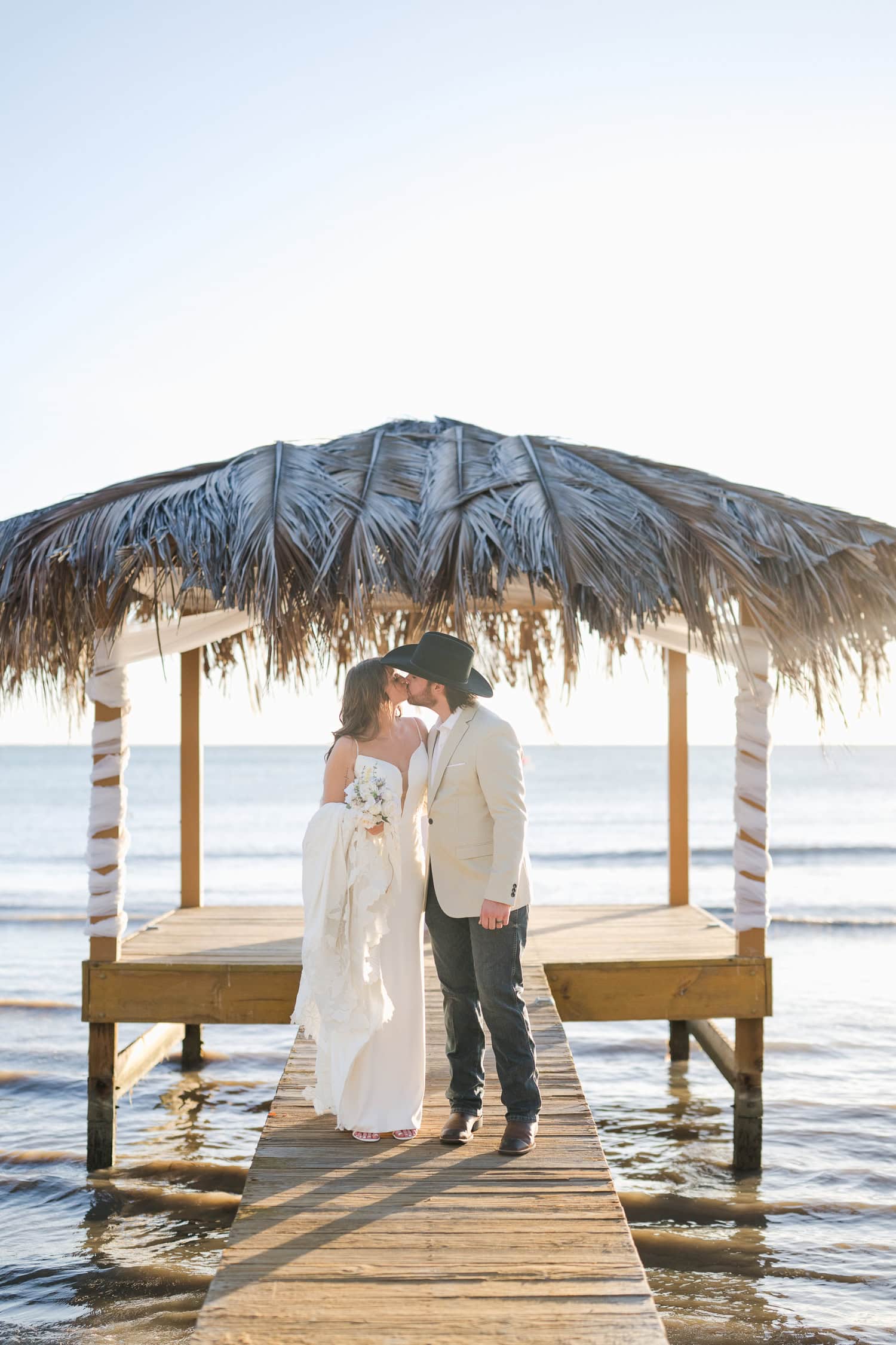 wedding photography overwater beach bungalow at copamarina beach resort