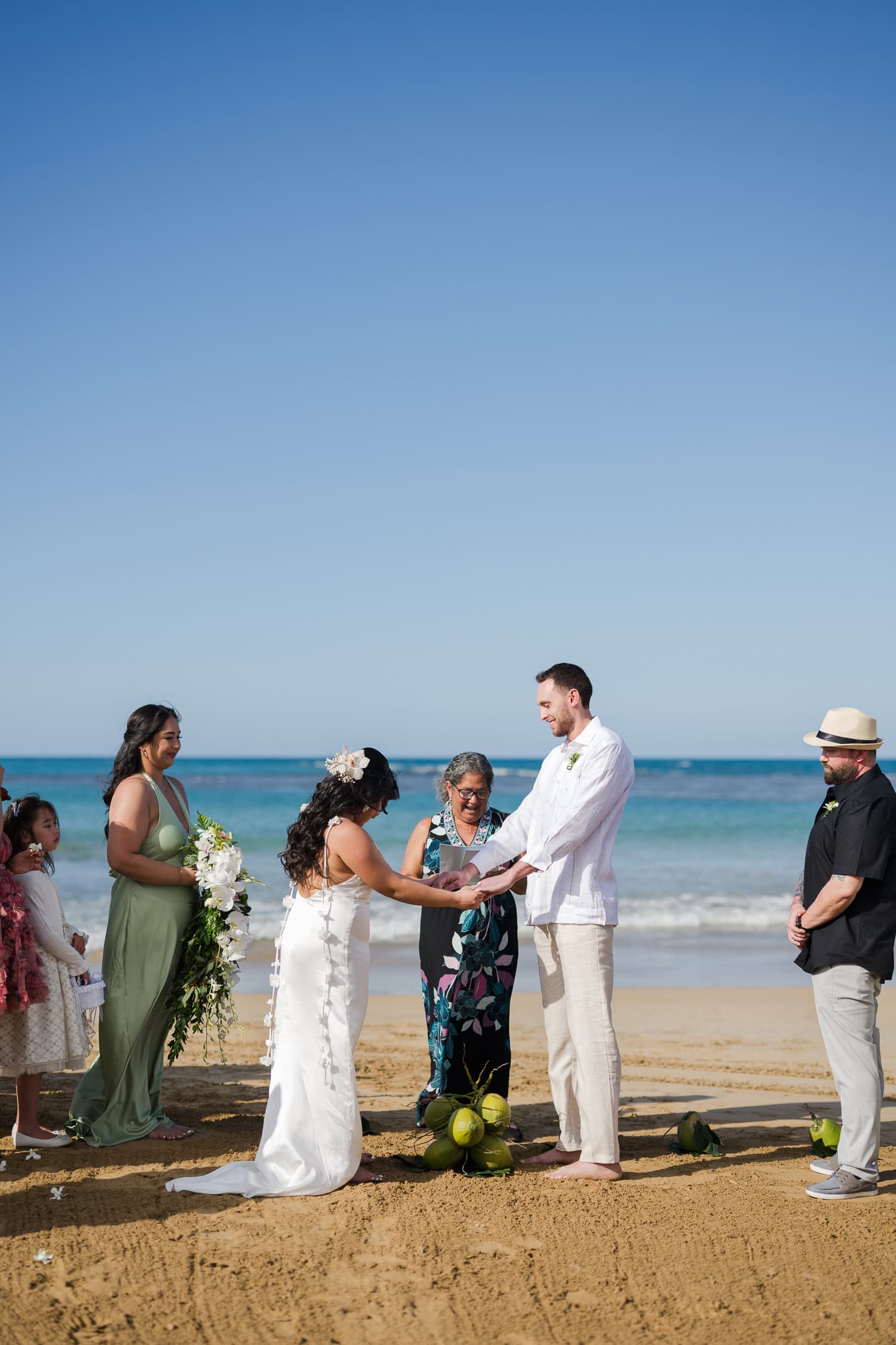 Small intimate beach wedding photography at La Pared Beach, in Luquillo Puerto Rico