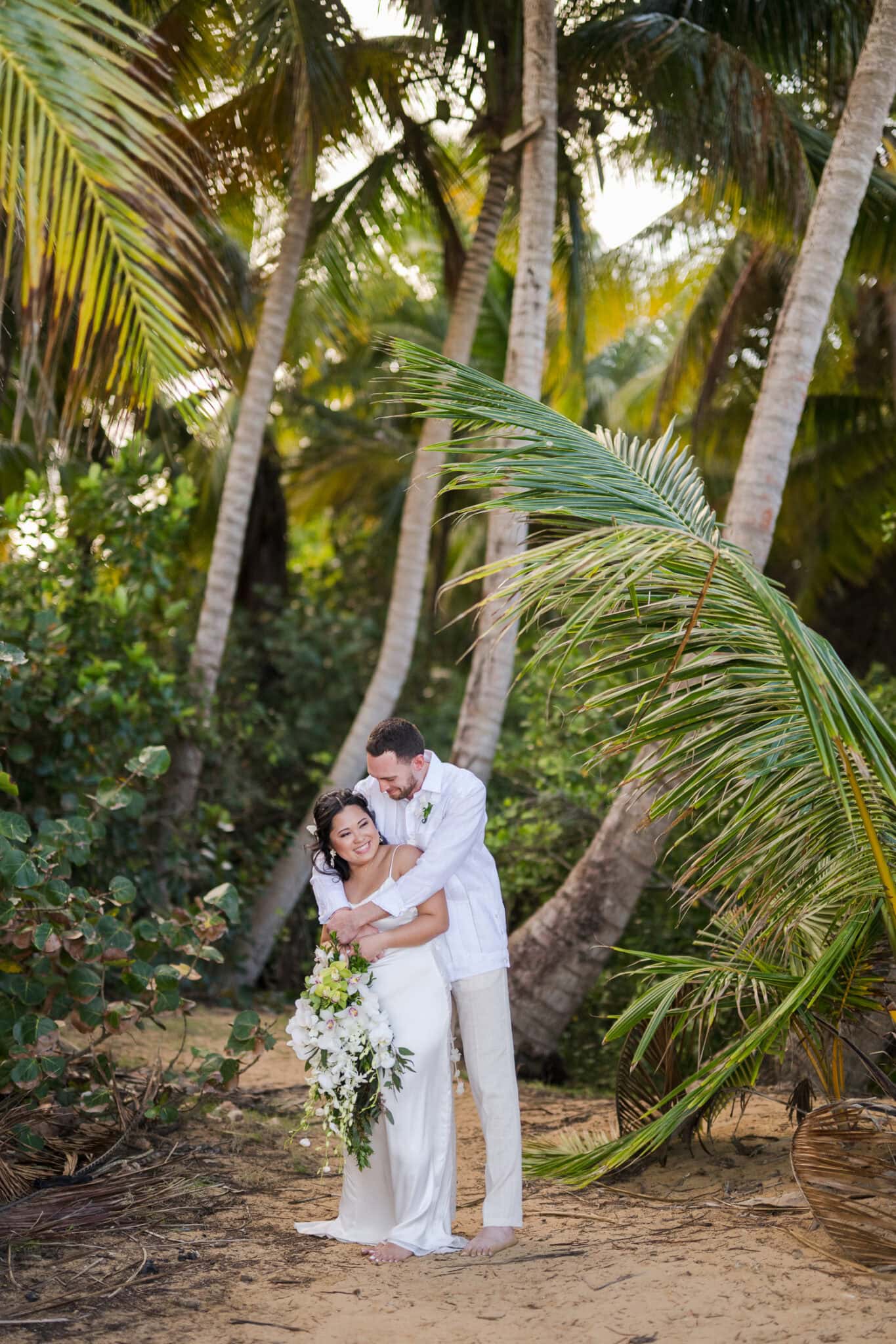 Small intimate beach wedding photography at La Pared Beach, in Luquillo Puerto Rico