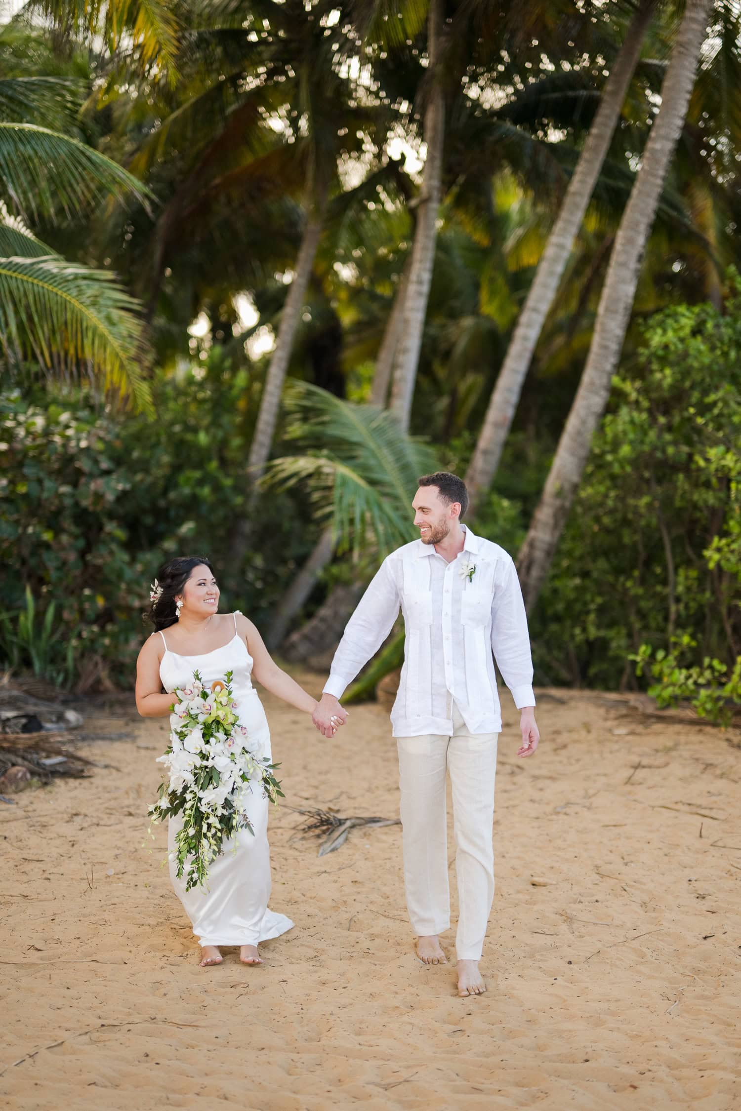 Small intimate beach wedding photography at La Pared Beach, in Luquillo Puerto Rico