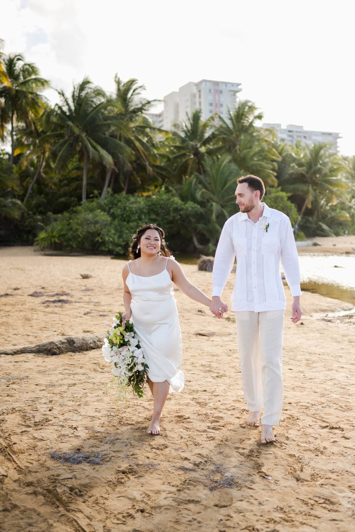 Small intimate beach wedding photography at La Pared Beach, in Luquillo Puerto Rico